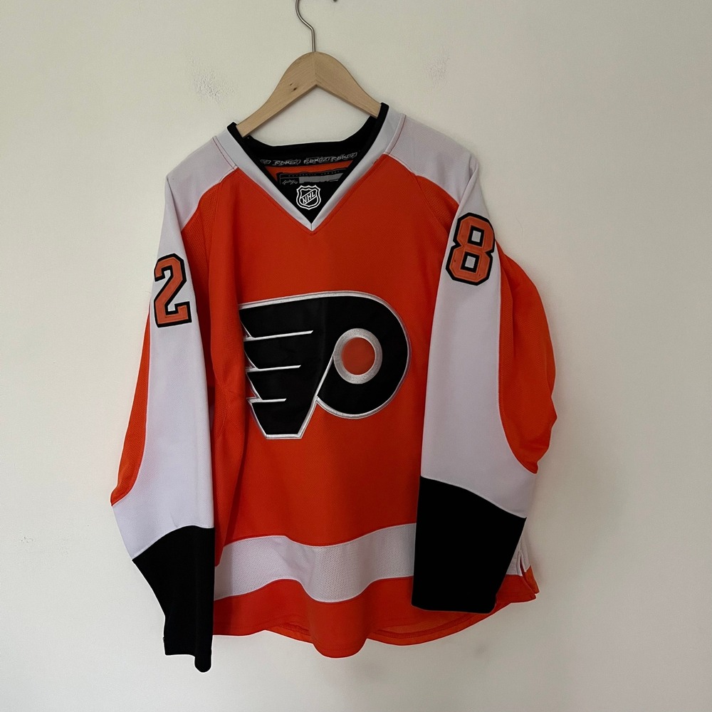 Reebok Rbk Philadelphia Flyers Claude Giroux 28 Authentic NHL Jersey Size 48